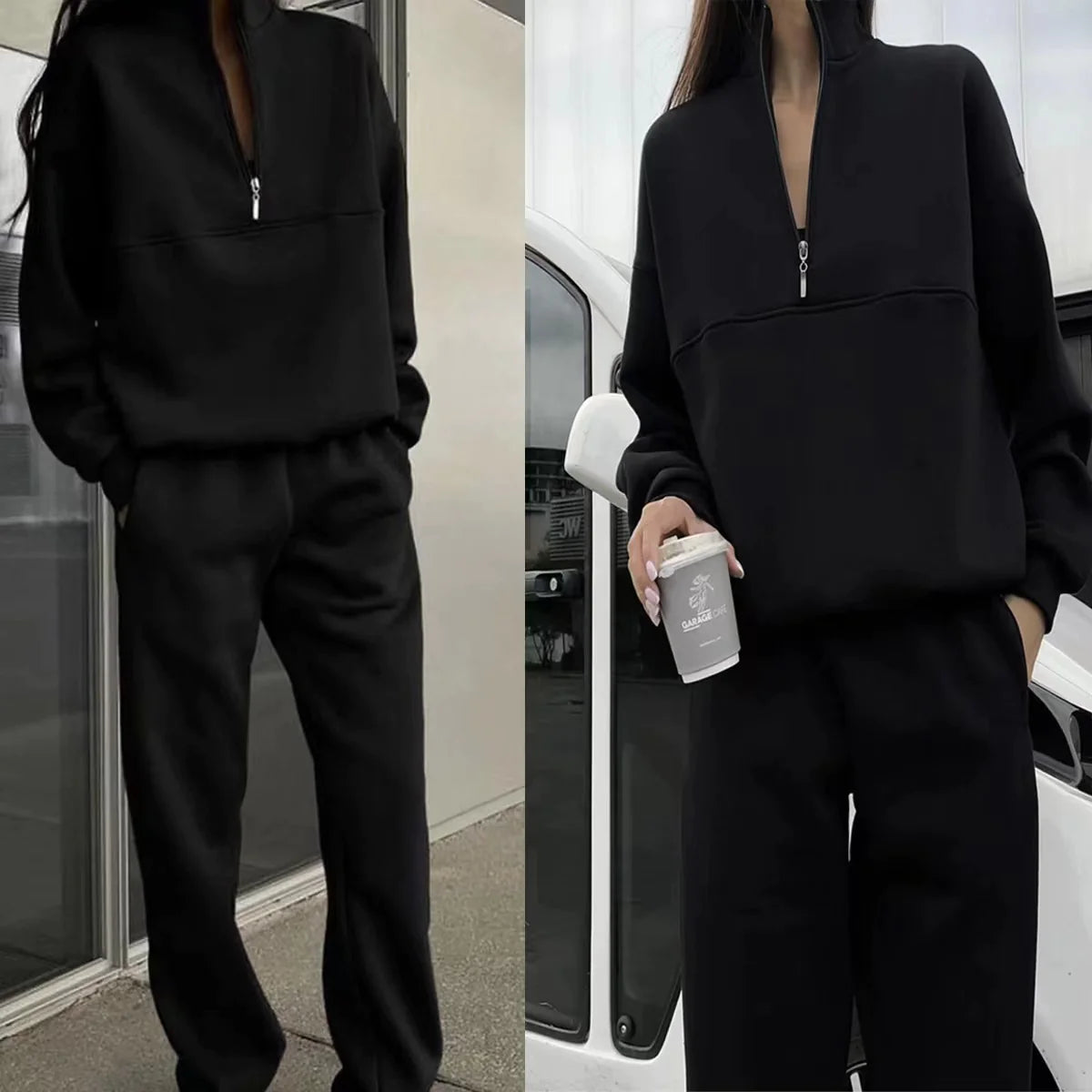 Women's Casual Fashion Sweater Trousers Suit