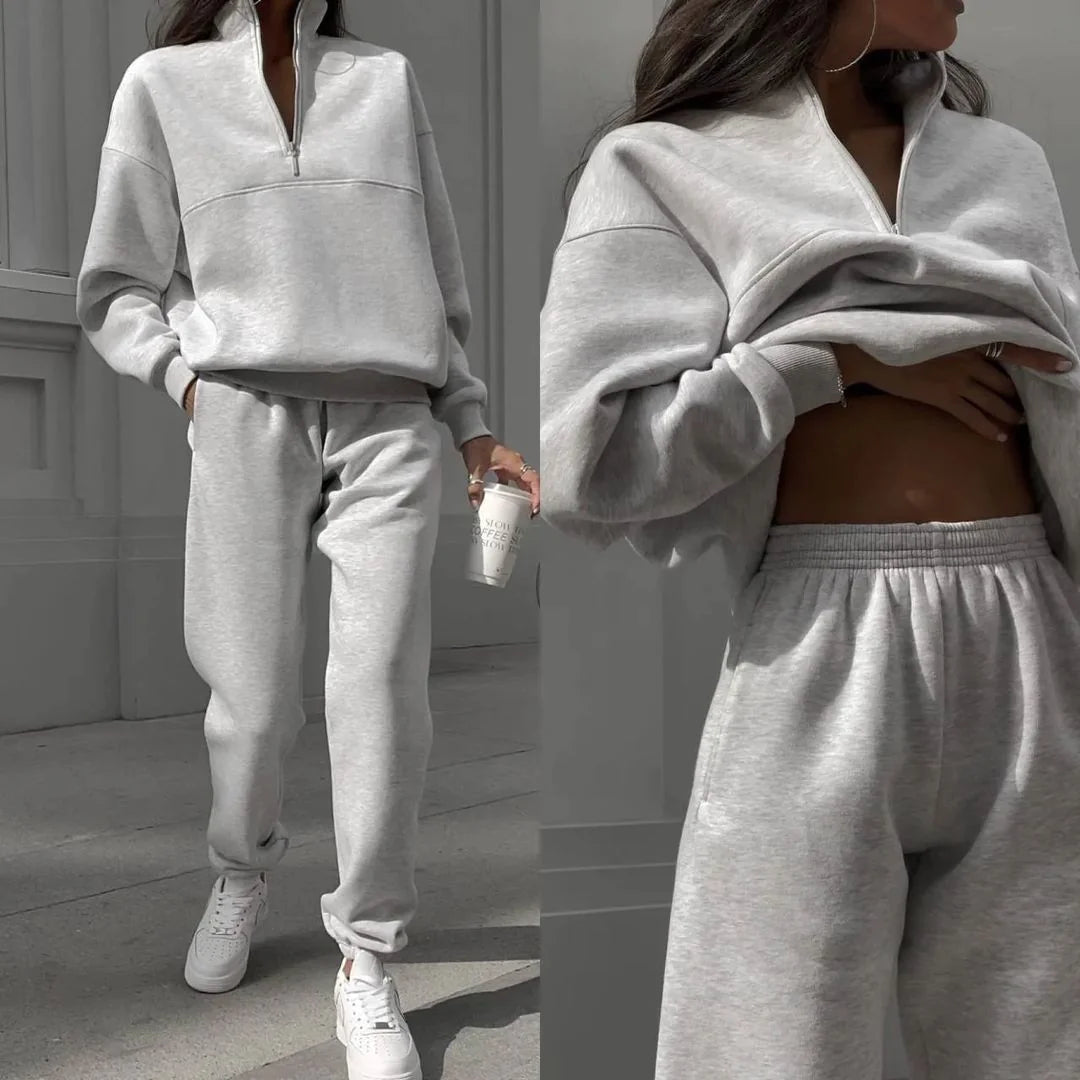 Women's Casual Fashion Sweater Trousers Suit