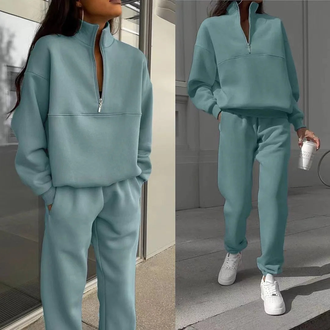 Women's Casual Fashion Sweater Trousers Suit